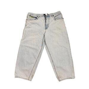 Empyre Men’s Loose Fit Wide Leg Jeans – Light Wash – Size 32